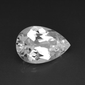 Topázio branco natural 3,65ct, formato de pêra, VVS-VS