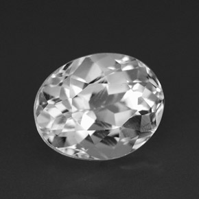 Topázio branco natural 4,39ct, corte oval, VVS-VS