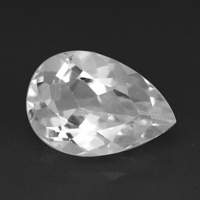 Topázio branco natural 3,92ct, formato de pêra, VVS-VS