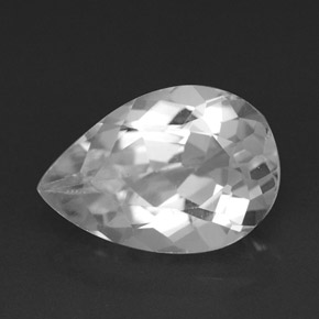 Topázio branco natural 3,92ct, formato de pêra, VVS-VS