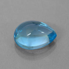 Topázio azul natural 3,59ct, formato de pêra, transparente