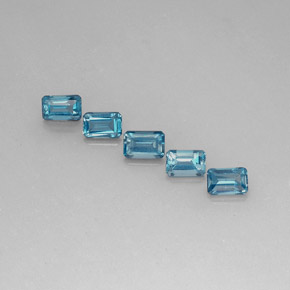 Pedras preciosas de topázio azul natural de  ct, corte esmeralda, VVS-VS