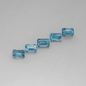 Pedras preciosas de topázio azul natural de  ct, corte esmeralda, VVS-VS
