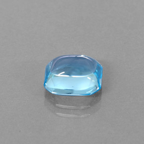Topázio azul natural 3,46ct, corte esmeralda, transparente