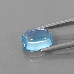 Topázio azul natural 3,46ct, corte esmeralda, transparente