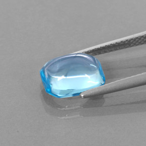 Topázio azul natural 3,43ct, corte esmeralda, transparente