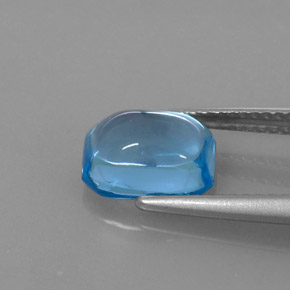 Topázio azul natural 3,19ct, corte esmeralda, transparente