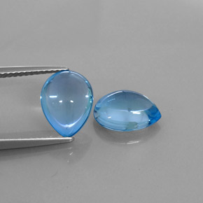 Pedras preciosas de topázio azul natural de  ct, formato de pêra, transparente