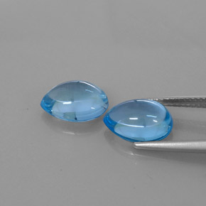 Pedras preciosas de topázio azul natural de  ct, formato de pêra, transparente