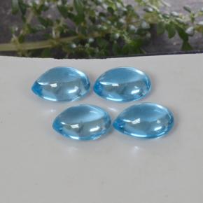 Pedras preciosas de topázio azul natural de 12,58 ct, formato de pêra, transparente