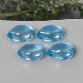 Pedras preciosas de topázio azul natural de 12,58 ct, formato de pêra, transparente