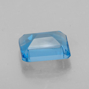 Topázio azul natural 2,18ct, corte esmeralda, VS