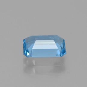 Topázio azul natural 1,56ct, corte esmeralda, VS