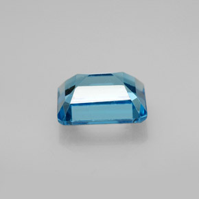 Topázio azul natural 2,18ct, corte esmeralda, VS