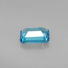 Topázio azul natural 1,73ct, corte esmeralda, VS