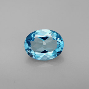 Topázio azul natural 2,33ct, corte oval, VVS