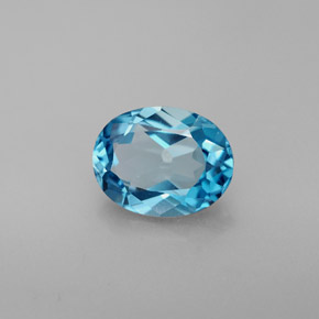 Topázio azul natural 2,33ct, corte oval, VVS