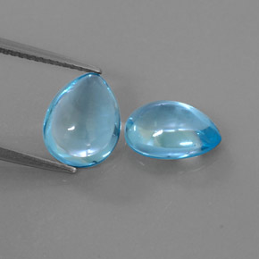 Pedras preciosas de topázio azul natural de  ct, formato de pêra, transparente