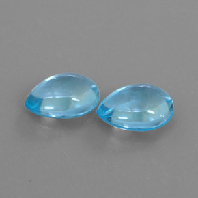 Pedras preciosas de topázio azul natural de  ct, formato de pêra, transparente