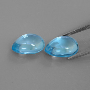 Pedras preciosas de topázio azul natural de  ct, formato de pêra, transparente
