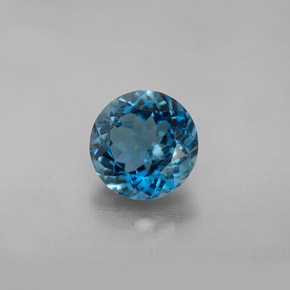 Topázio azul natural 2,55ct, corte redondo, VS-SI