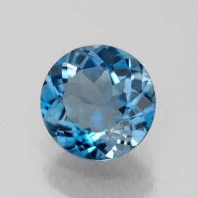 Topázio azul natural 2,09ct, corte redondo, VS