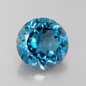 Topázio azul natural 2,33ct, corte redondo, VVS-VS