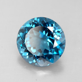 Topázio azul natural 2,33ct, corte redondo, VVS-VS
