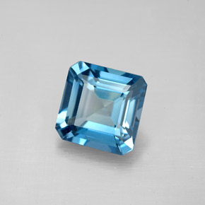 Topázio azul natural 2,83ct, corte esmeralda, VVS-VS