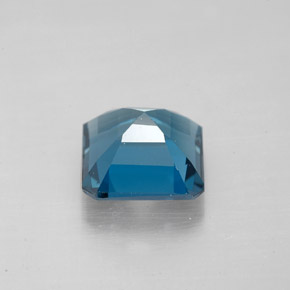 Topázio azul natural 2,83ct, corte esmeralda, VVS-VS
