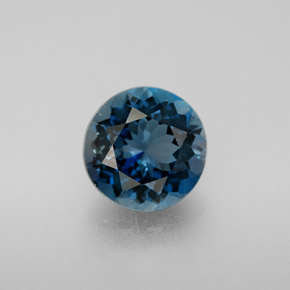 Topázio azul natural 2,94ct, corte redondo, VVS-VS