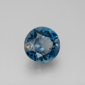 Topázio azul natural 2,94ct, corte redondo, VVS-VS