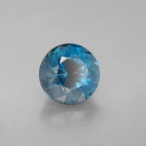 Topázio azul natural 2,56ct, corte redondo, VVS-VS