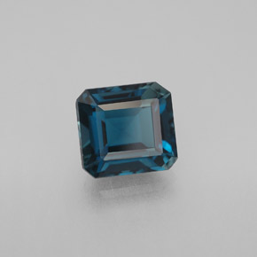 Topázio azul natural 2,49ct, corte esmeralda, VVS-VS