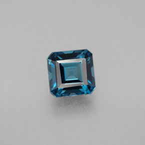 Topázio azul natural 1,93ct, corte esmeralda, VS
