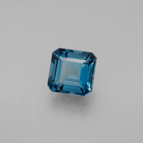 Topázio azul natural 1,93ct, corte esmeralda, VS