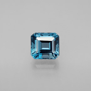 Topázio azul natural 1,85ct, corte esmeralda, VVS-VS