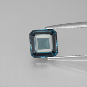 Topázio azul natural 1,83ct, corte esmeralda, VVS-VS