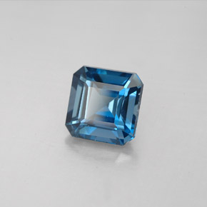 Topázio azul natural 2,28ct, corte esmeralda, VVS-VS
