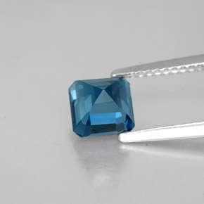 Topázio azul natural 1,87ct, corte esmeralda, VVS-VS