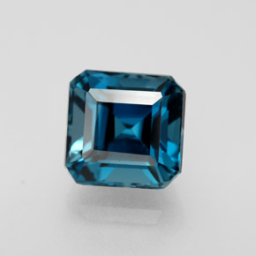 Topázio azul natural 2,38ct, corte esmeralda, VVS-VS