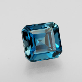 Topázio azul natural 2,38ct, corte esmeralda, VVS-VS