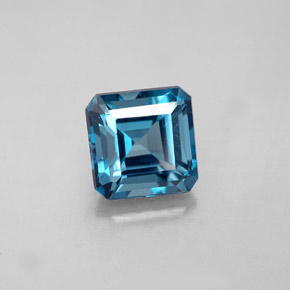 Topázio azul natural 2,42ct, corte esmeralda, VS