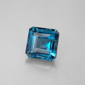 Topázio azul natural 2,32ct, corte esmeralda, VS