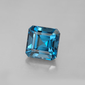 Topázio azul natural 2,61ct, corte esmeralda, VVS-VS