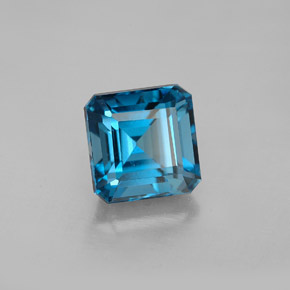 Topázio azul natural 2,61ct, corte esmeralda, VVS-VS