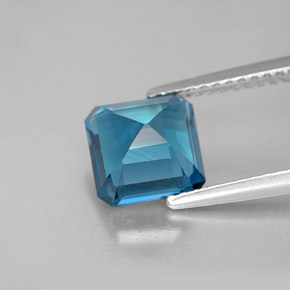 Topázio azul natural 2,61ct, corte esmeralda, VVS-VS