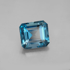 Topázio azul natural 2,64ct, corte esmeralda, VVS-VS