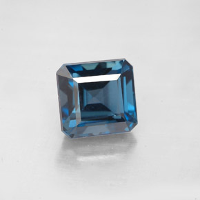 Topázio azul natural 2,63ct, corte esmeralda, VVS-VS