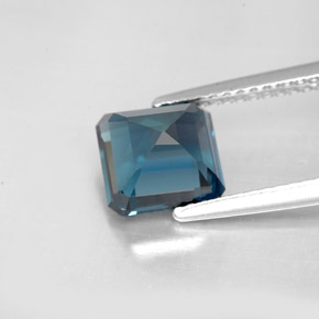 Topázio azul natural 2,63ct, corte esmeralda, VVS-VS